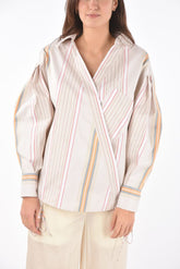 Bayadere Cotton Wrap Shirt
